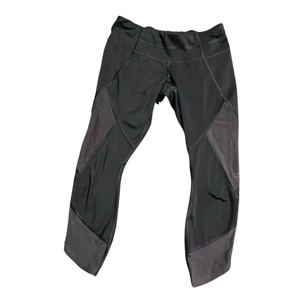 Athleta Pants Womens XSP Black Crop Capri Leggings Mesh Panels‎ Athletic Yoga